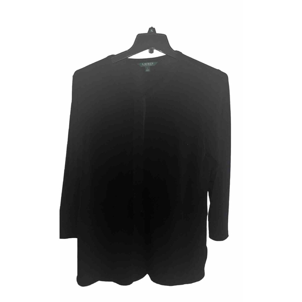 Ralph Lauren Black Tunic Blouse XL 4 Hidden Buttons, Long  Sleeve. EUC